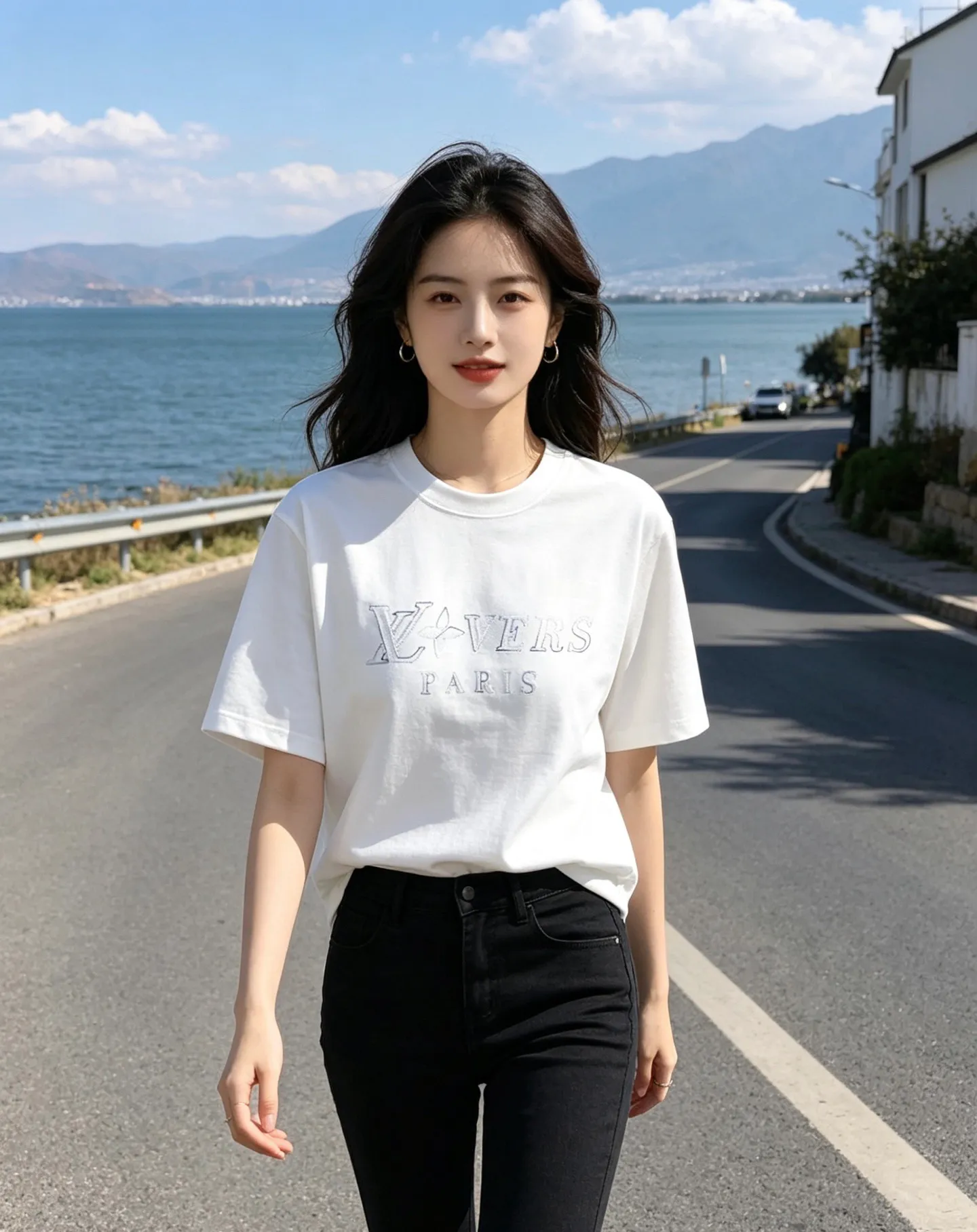 Louis Vuitton/Louis Vuitton colorful logo embroidered short sleeves